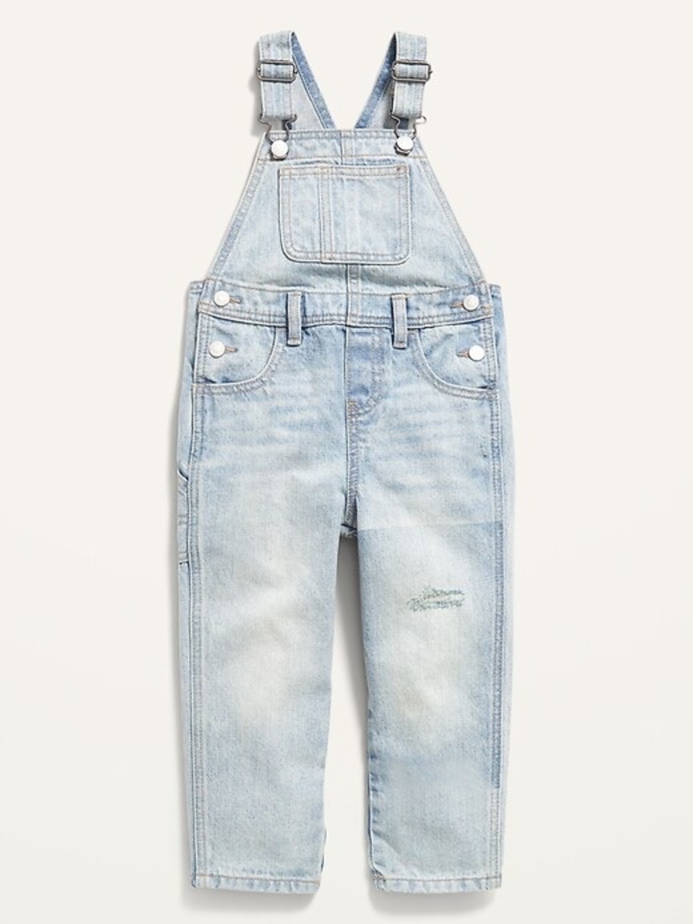 Light Blue Denim Overalls with Patch